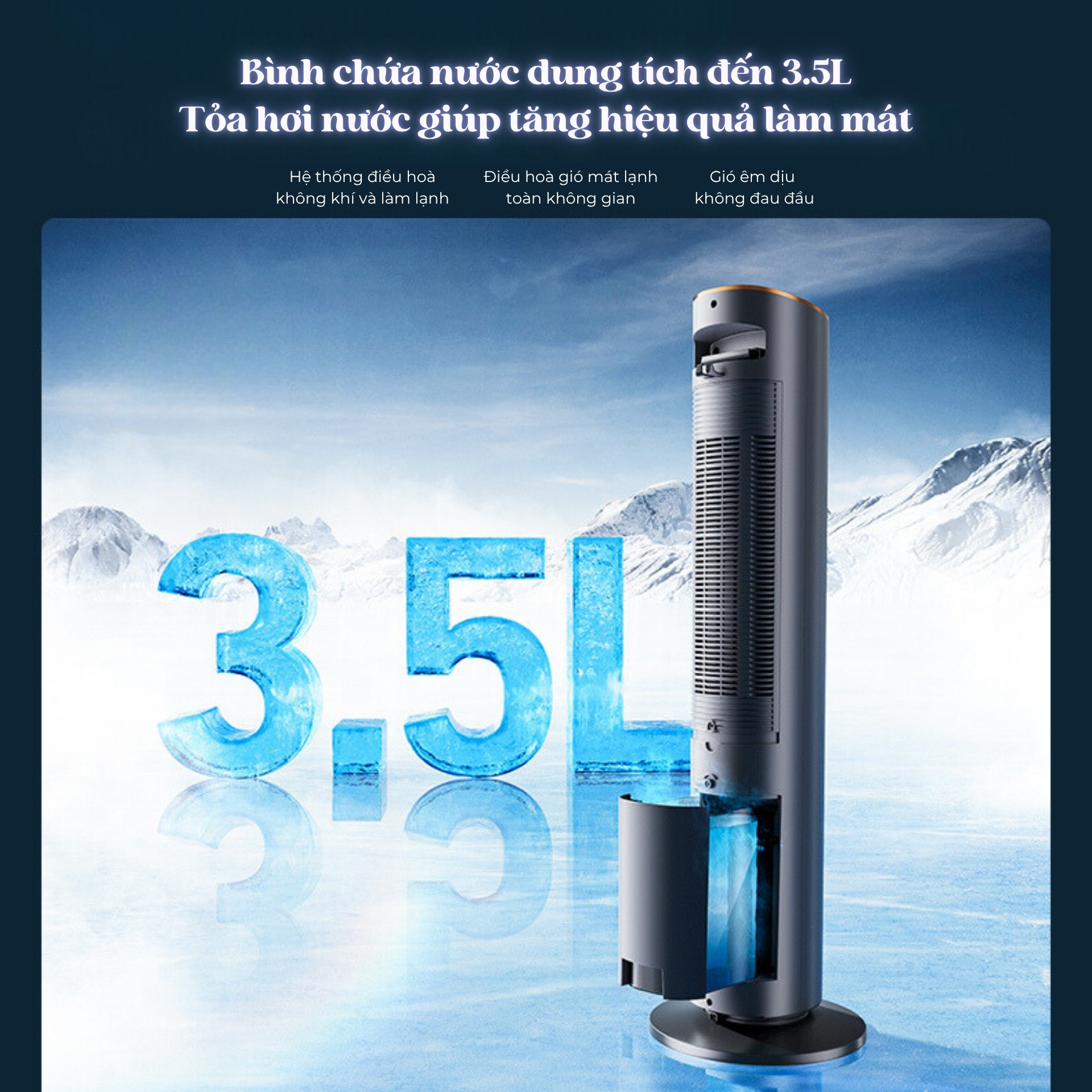 Quạt Tháp Hơi Nước SHIMONO SM-CTF42B Làm Lạnh Điều Hoà Không Khi Phát Ion Âm Cấp Ẩm 3.5L Hàng Chính Hãng