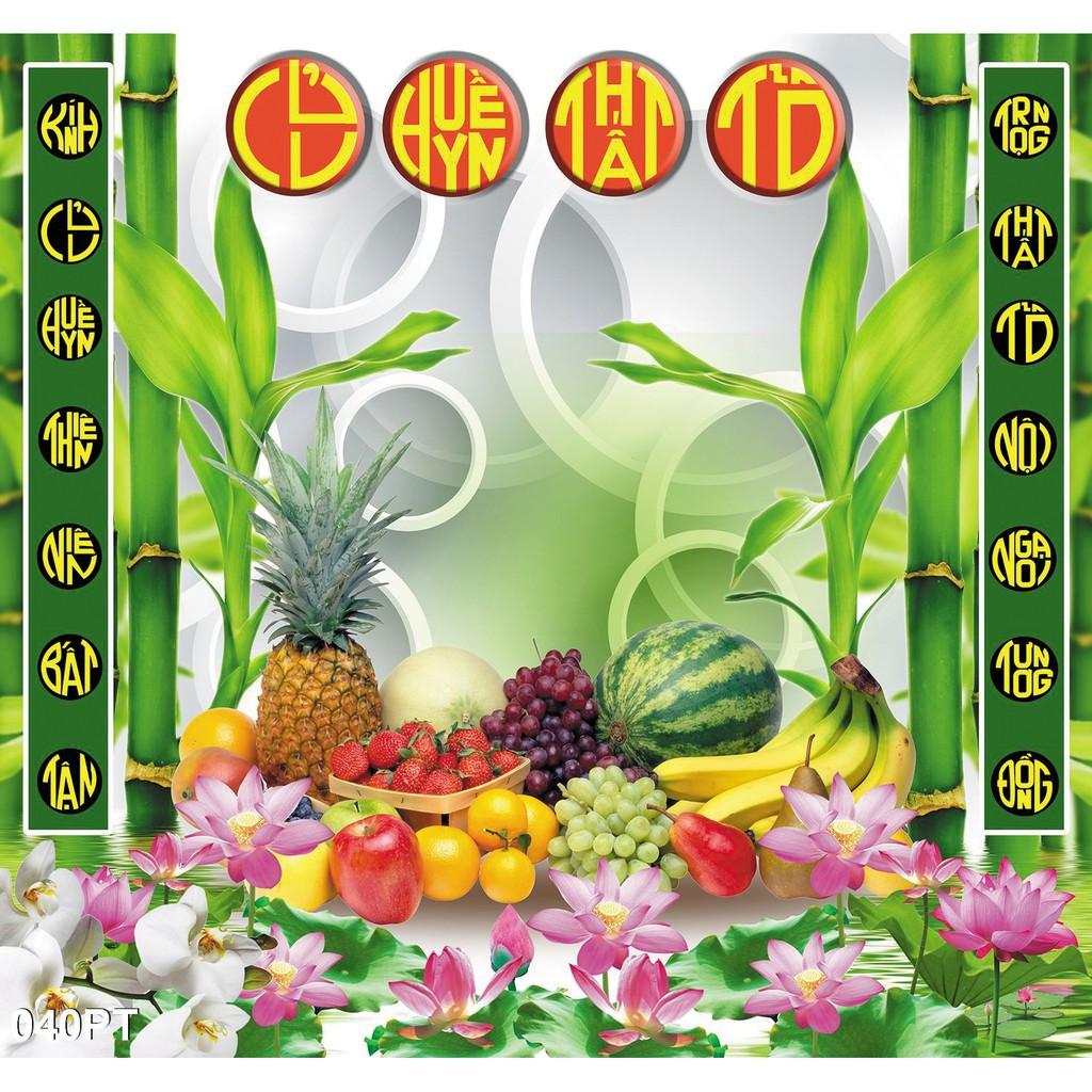 TRANH DÁN TƯỜNG 3D PHÒNG THỜ GIA TIÊN KÍCH THƯỚC LỚN - TRANH DÁN BÀN THỜ - TRANH PHÒNG THỜ ĐẸP KHỔ LỚN
