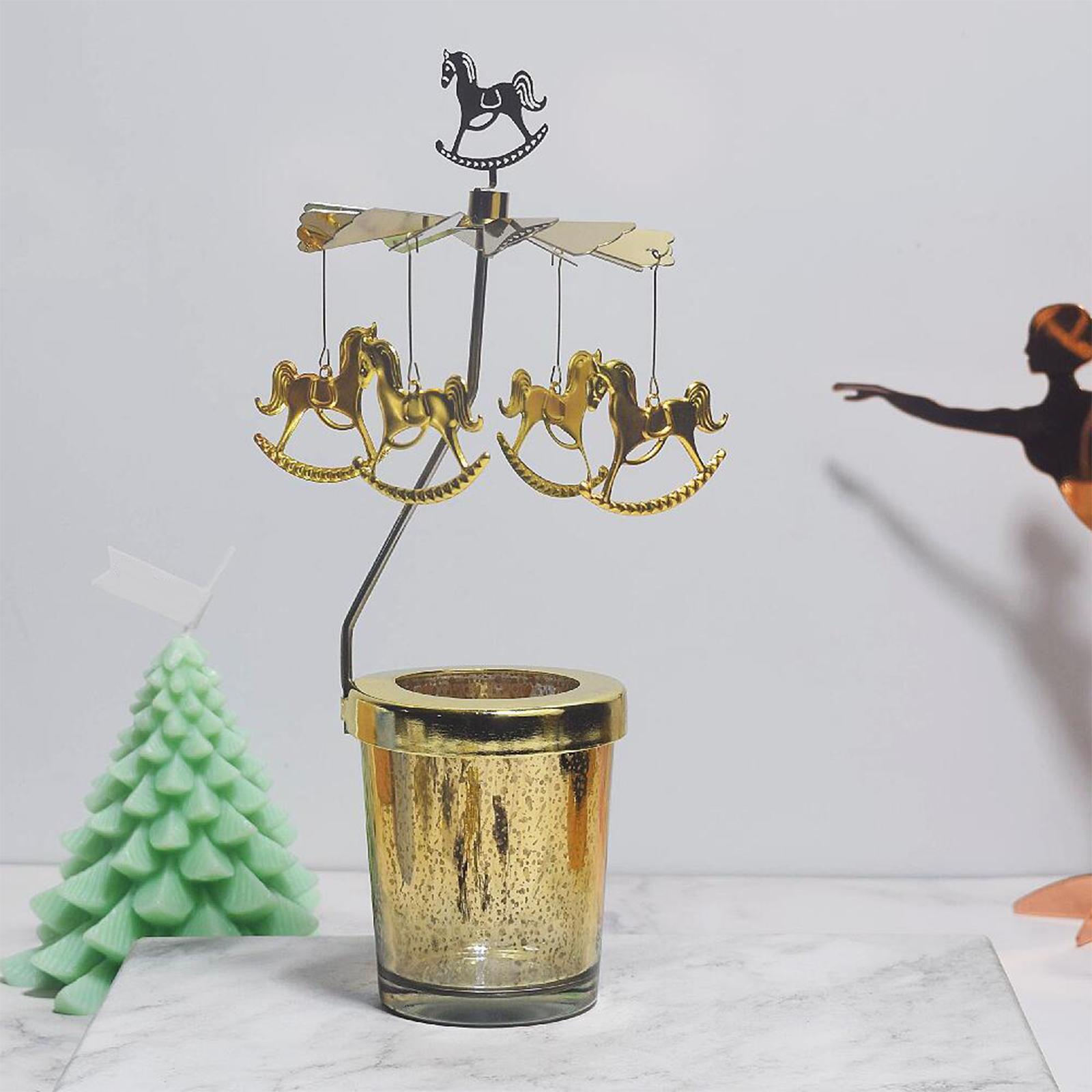 Candle Holder Tea Light Holder Rotating Candlestick for Holiday
