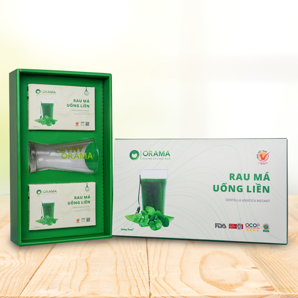 [CHÍNH HÃNG] Hộp Quà Tặng Sức Khỏe Xanh - gồm 2 Hộp Bột Rau Má Có Đường (20 gói x 15gr) Kèm Ly Thủy Tinh Cao Cấp, Tinh Tế, Tiện Lợi Dành Tặng Đối Tác, Người Thân - Rau Má Tươi Nguyên Chất, Tăng Cường Dinh Dưỡng