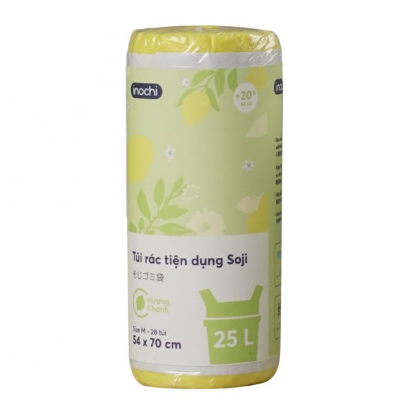 Túi rác tiện dụng Soji 25L x 28 túi (Size M) Hương Chanh