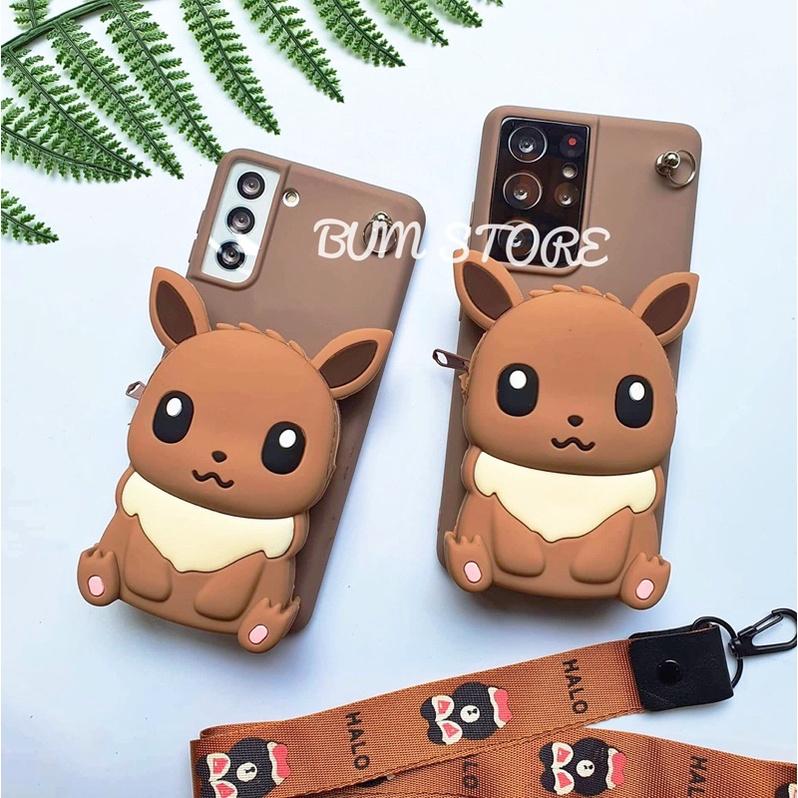 Ốp Lưng Ví Pokemon Kèm Dây Đeo Cho Samsung Galaxy S23 Ultra / S23 Plus / S22 Ultra / S22 Plus / S21 Ultra / S21 Plus / S20 Ultra / S20 Plus / S20FE/ S10 Plus / Note 20 Ultra/ Note 20 / Note 10 PLus / Note 10