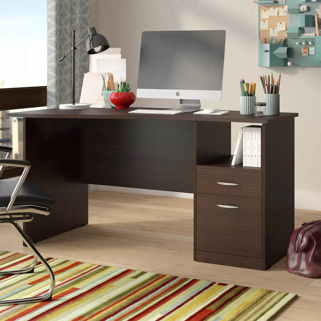 Bàn làm việc, bàn học gỗ hiện đại SMLIFE Diskant | Gỗ MDF dày 17mm chống ẩm | D140xR75xC75cm