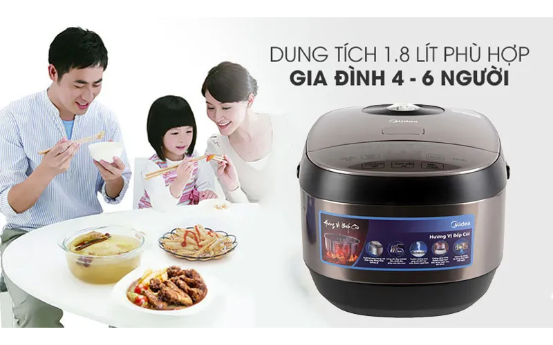 Nồi Cơm Điện Tử Midea MB-FS5022 1.8 lít - Hàng chính hãng