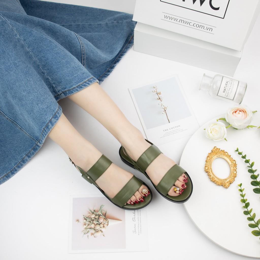 GIÀY SANDAL NỮ MWC - SANDAL 2 QUAI NGANG ĐẾ BỆT - NUSD- 2580