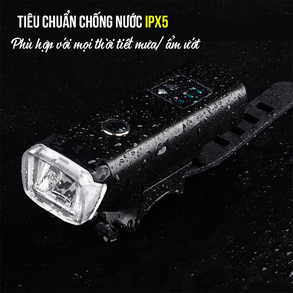 Đèn Xe Đạp Có Cảm Biến Ánh Sáng Chiếu Trước Nhiều Chế Độ 2000mAh Đạp Xe An Toàn Ban Đêm MaiLee