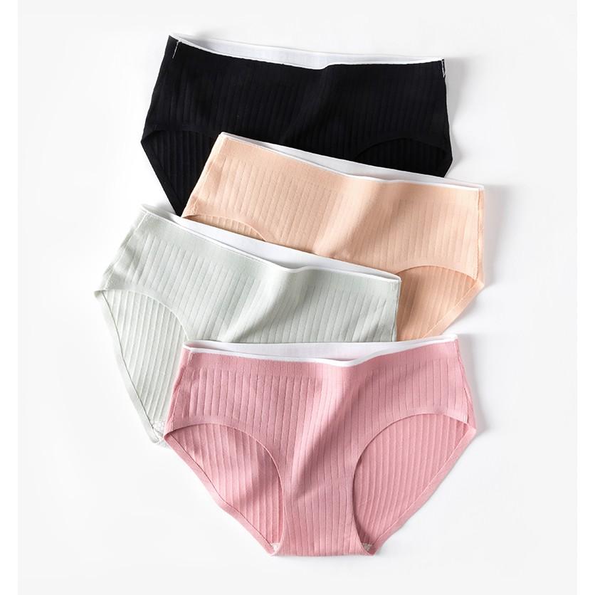 Quần Lót Cotton Gân Tăm Không Đường May Kháng Khuẩn CT06