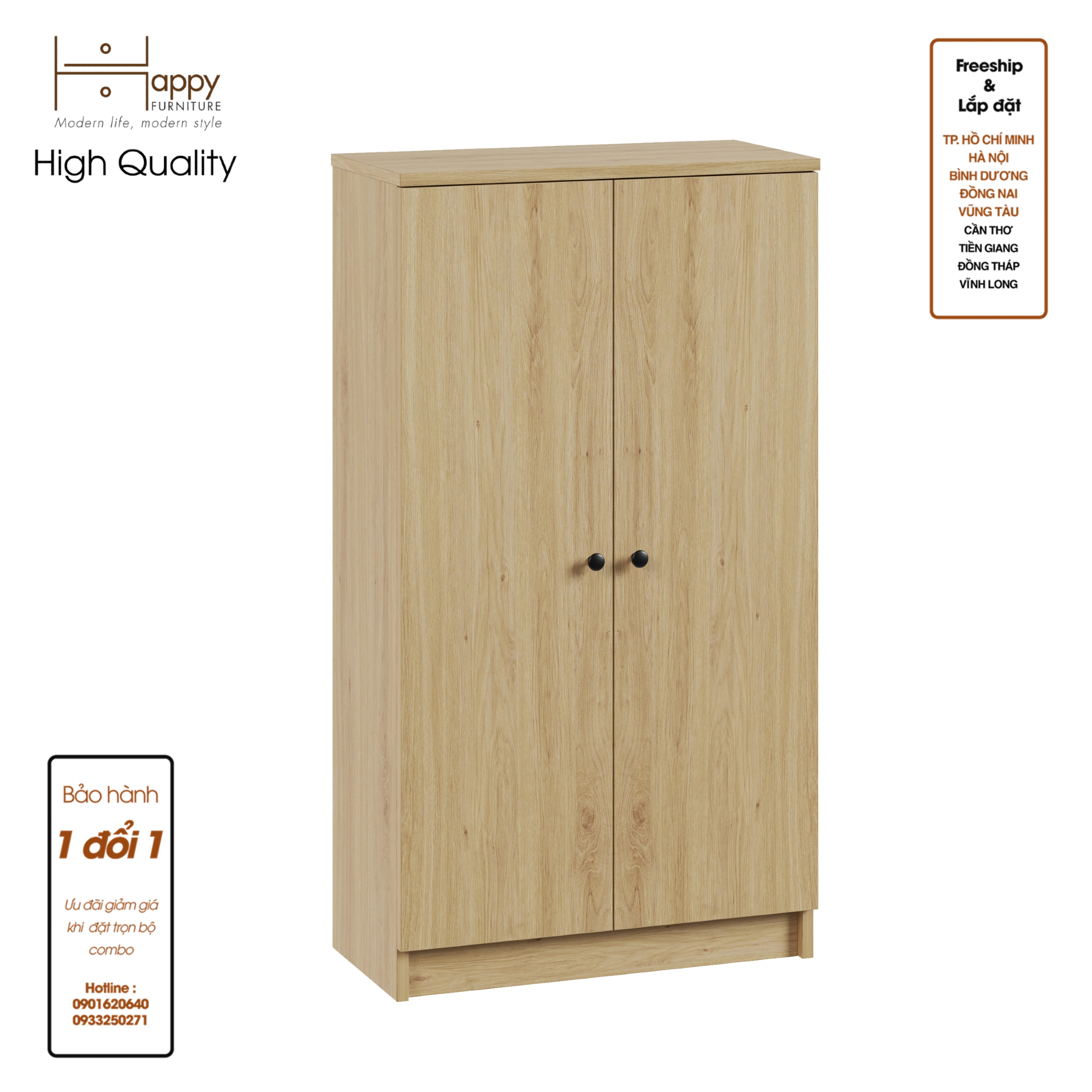 CATY, kệ sách 3 tầng - 2 cửa mở, 60cm x 30cm x 109cm , KSA_003