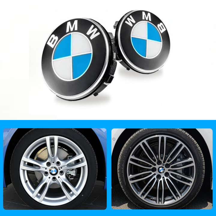 1 chiếc logo chụp mâm, ốp lazang ô tô, xe hơi BMW đường kính 68mm BMW68