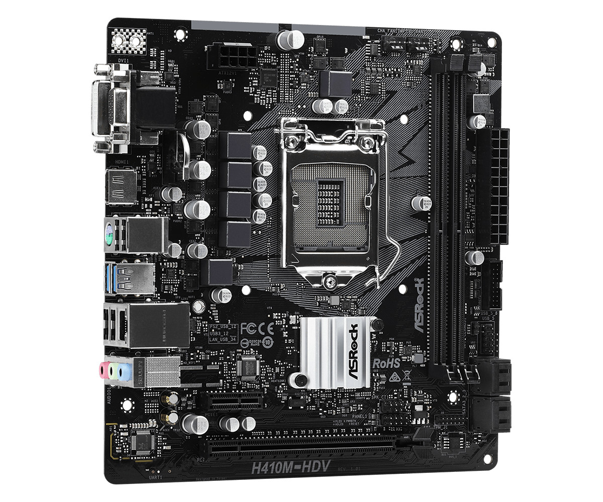 Bo mạch chủ Mainboard ASRock H410M-HDV Socket 1200 - Hàng Chính Hãng