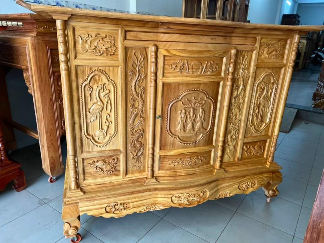 Tủ Thờ Gỗ Gõ 153cm Cánh Cong 0988587165