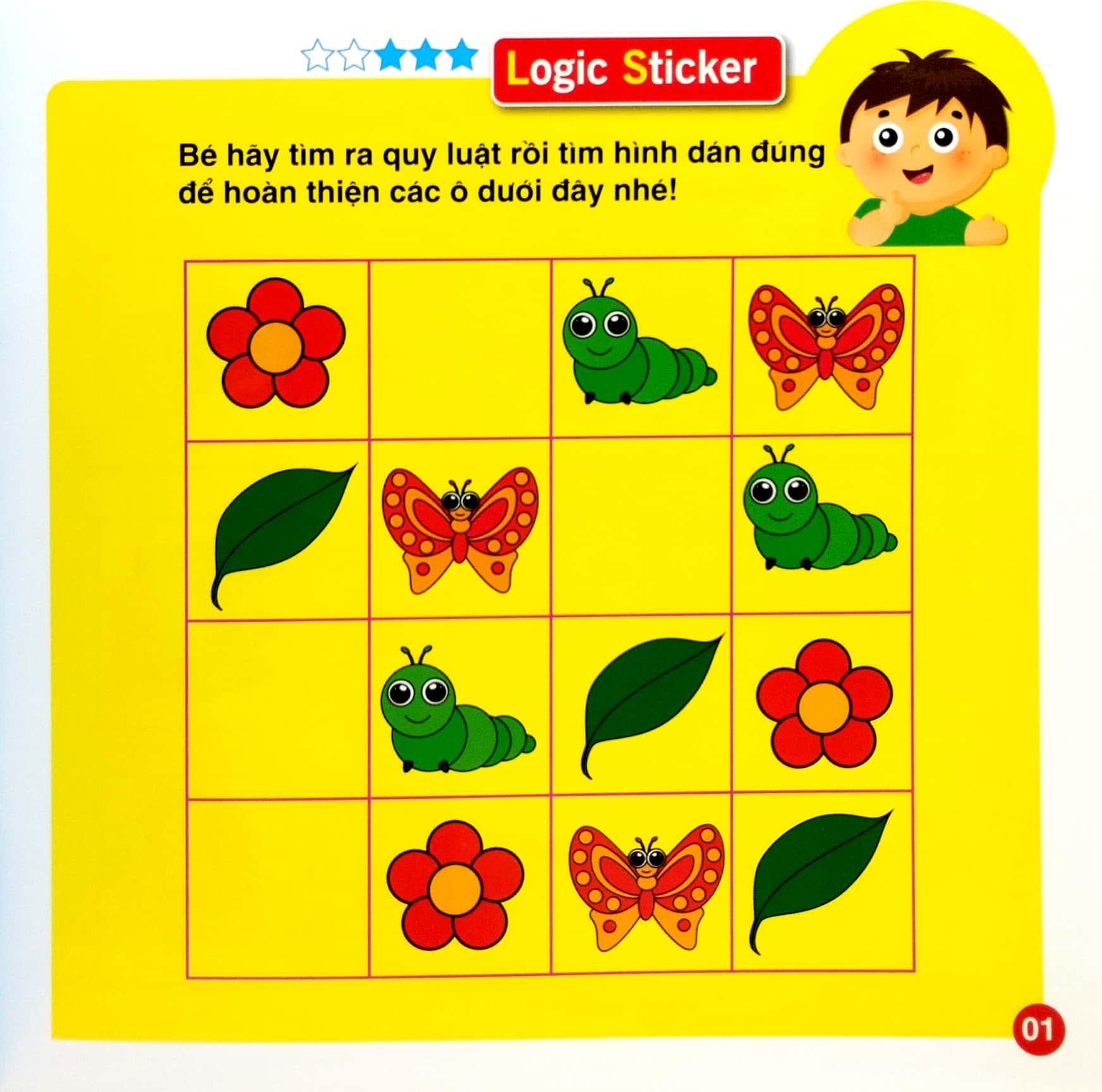 Logic Sticker For Kids - Dán Hình Phát Triển Tư Duy Cho Bé - Quyển 1 (Dành Cho Trẻ 2-8 Tuổi)