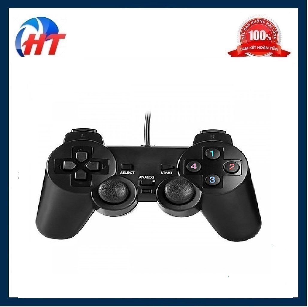 Tay cầm chơi game MKS GP-USB006 với thiết kế màu đen sử dụng khi chơi game-HT