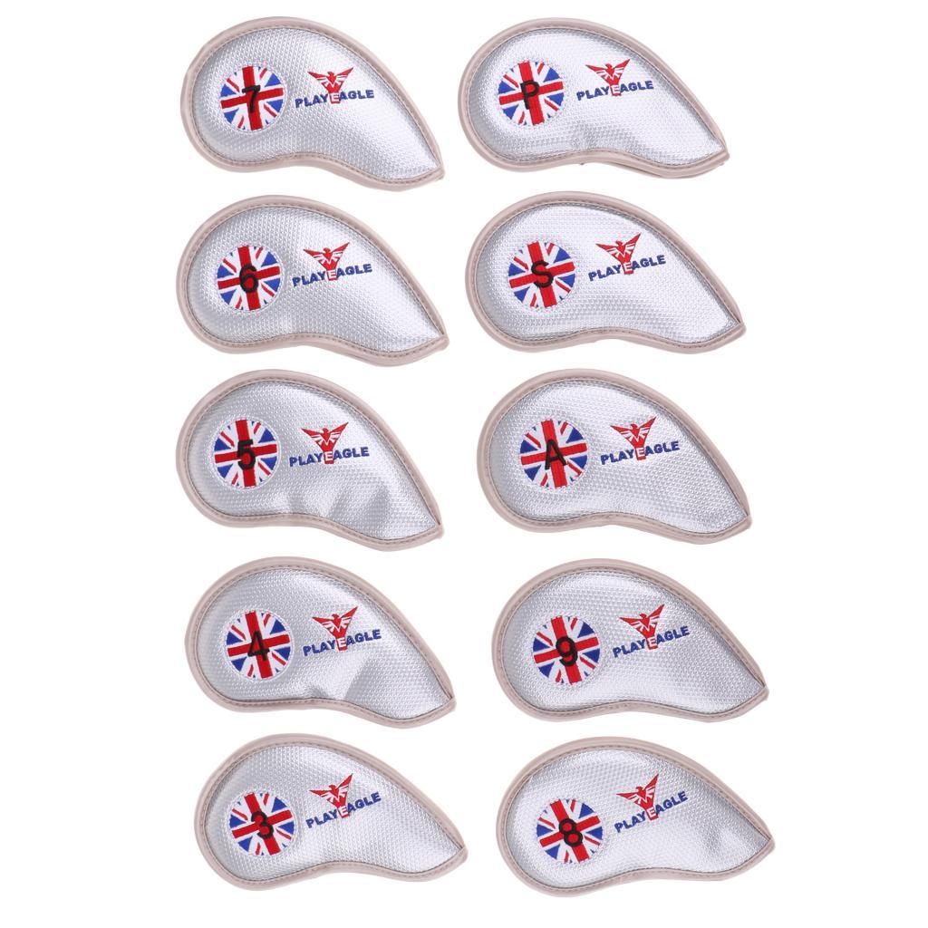 10pcs/pack Golf Club Head Covers Wedge Iron Protective Iron Covers