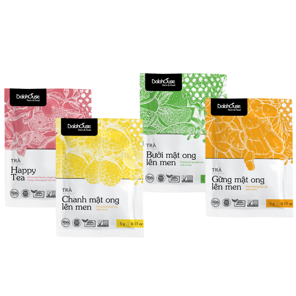Combo 15 gói Trà thảo dược Lên Men Happy Tea - Cung cấp lợi khuẩn ổn định hệ vi sinh đường ruột, Giảm mệt mỏi, ngủ ngon