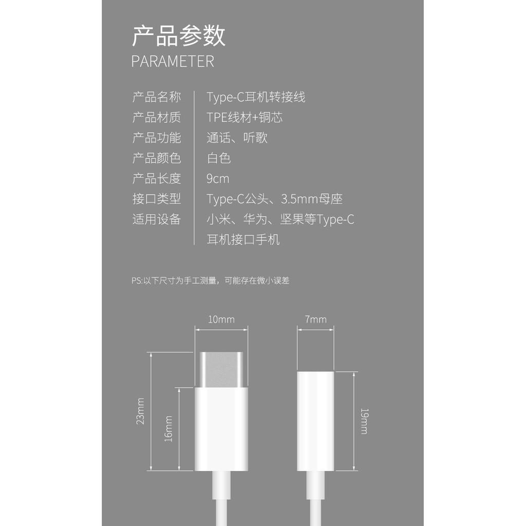 Cáp Chuyển Đổi Cổng 3.5mm Sang Type C Cho Tai Nghe