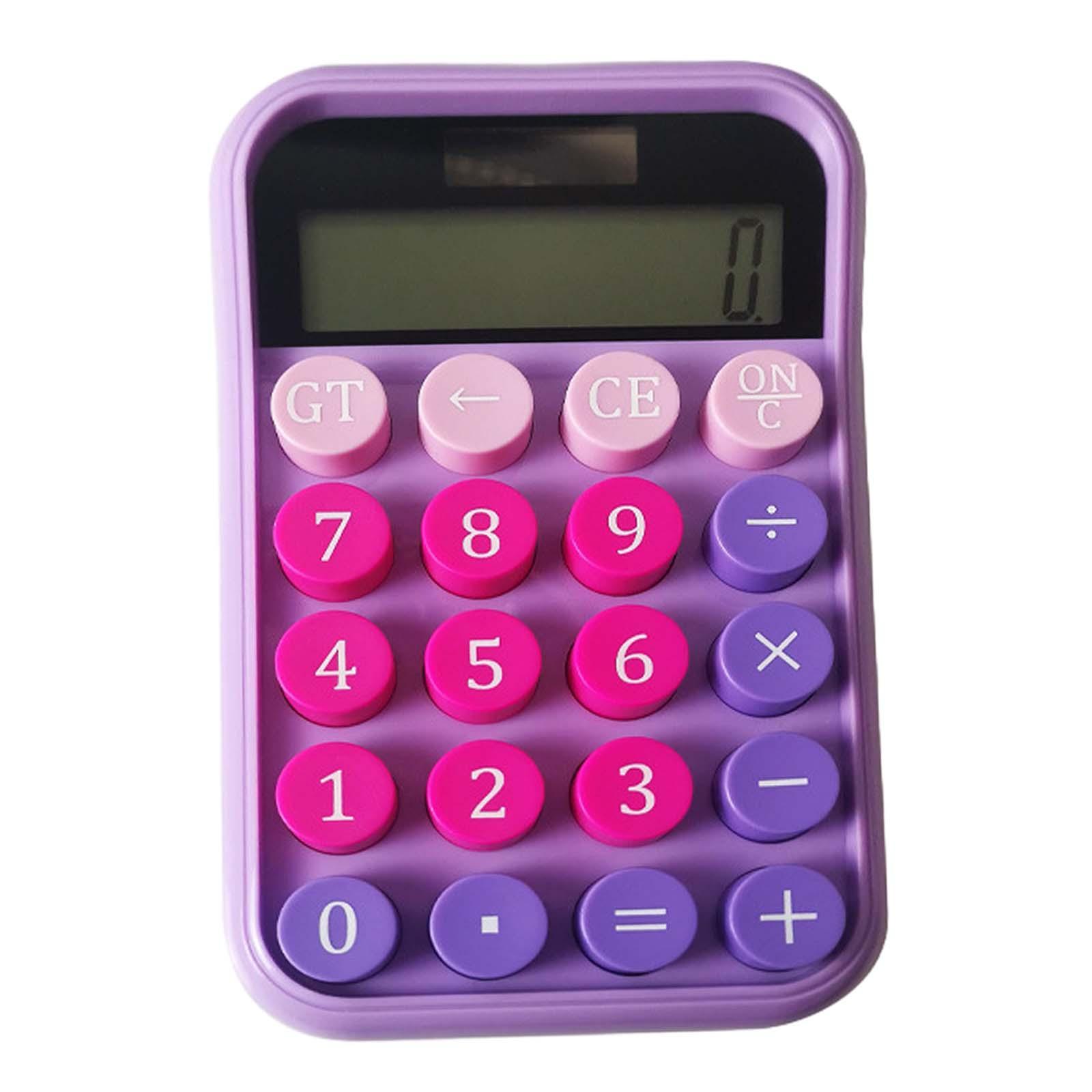 Solar Powered Calculator Small Mechanical Desktop Calculator for Office Kids