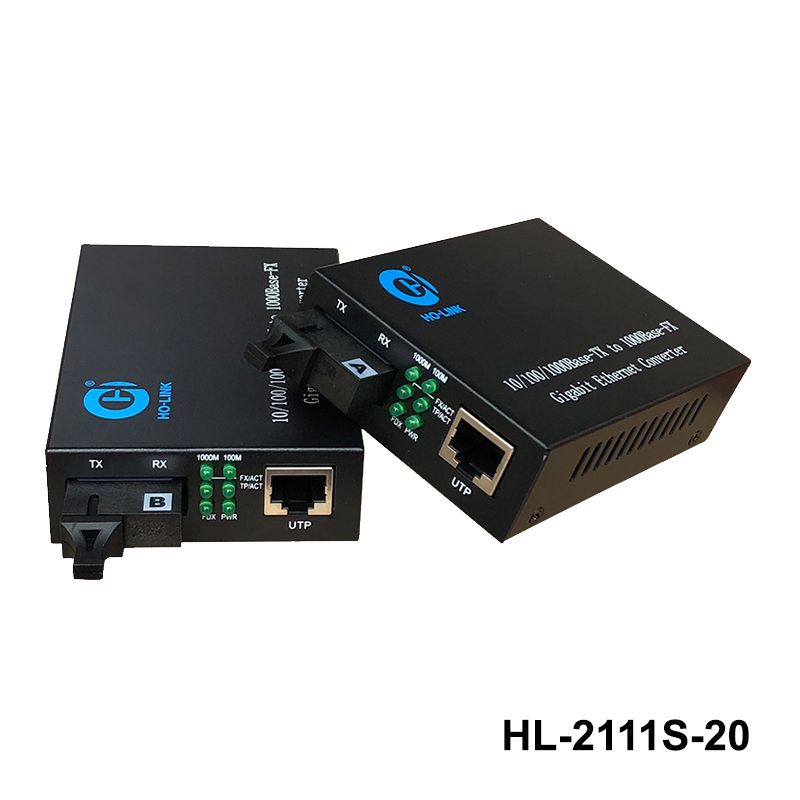 Bộ chuyển đổi quang điện Ho-Link HL-2111S-20AB | 1 sợi quang 10/100/1000MB - Hàng chính hãng