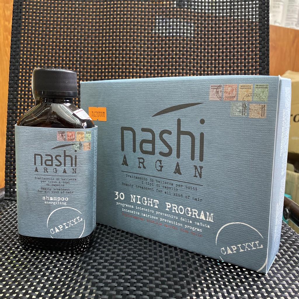 Bộ sản phẩm chống rụng Nashi Argan Hair Energy Box 200ml+12x6ml ( dùng tại nhà )