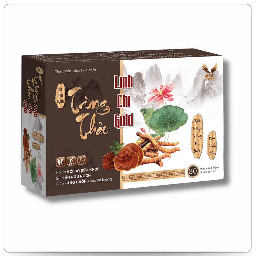 TRÙNG THẢO LINH CHI GOLD - Hỗ Trợ Ăn Ngủ Ngon (Hộp 3 vỉ x 10 viên)