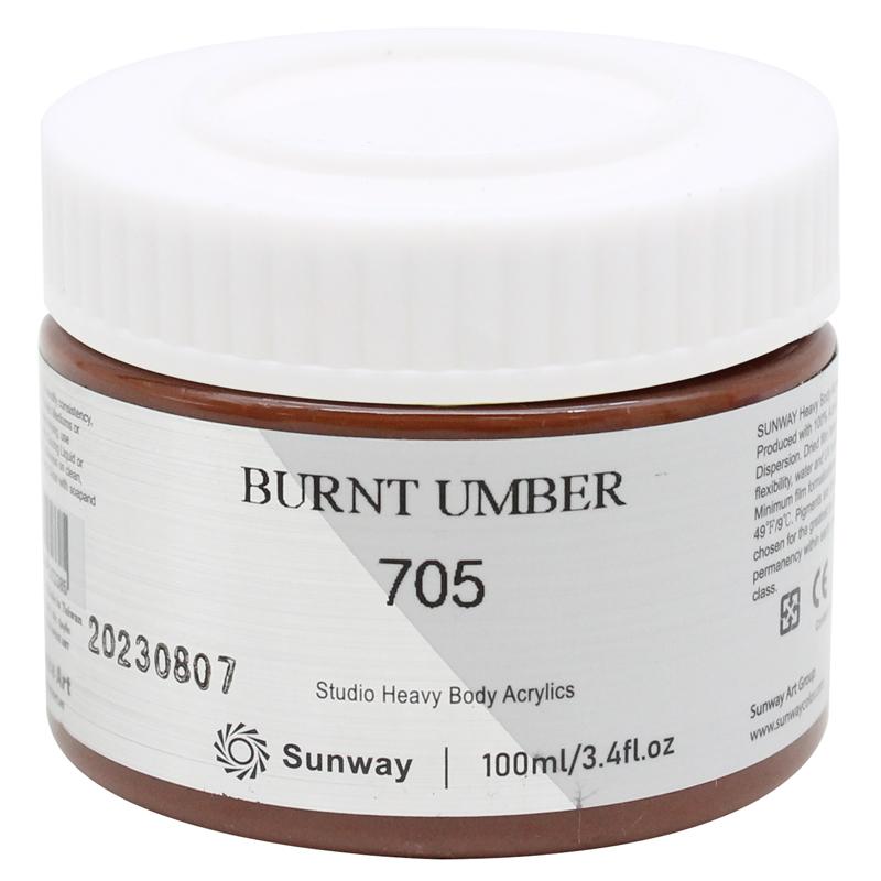 Tuýp Màu Vẽ Acrylic 100 ml - Sunway No.705 - Burnt Umber