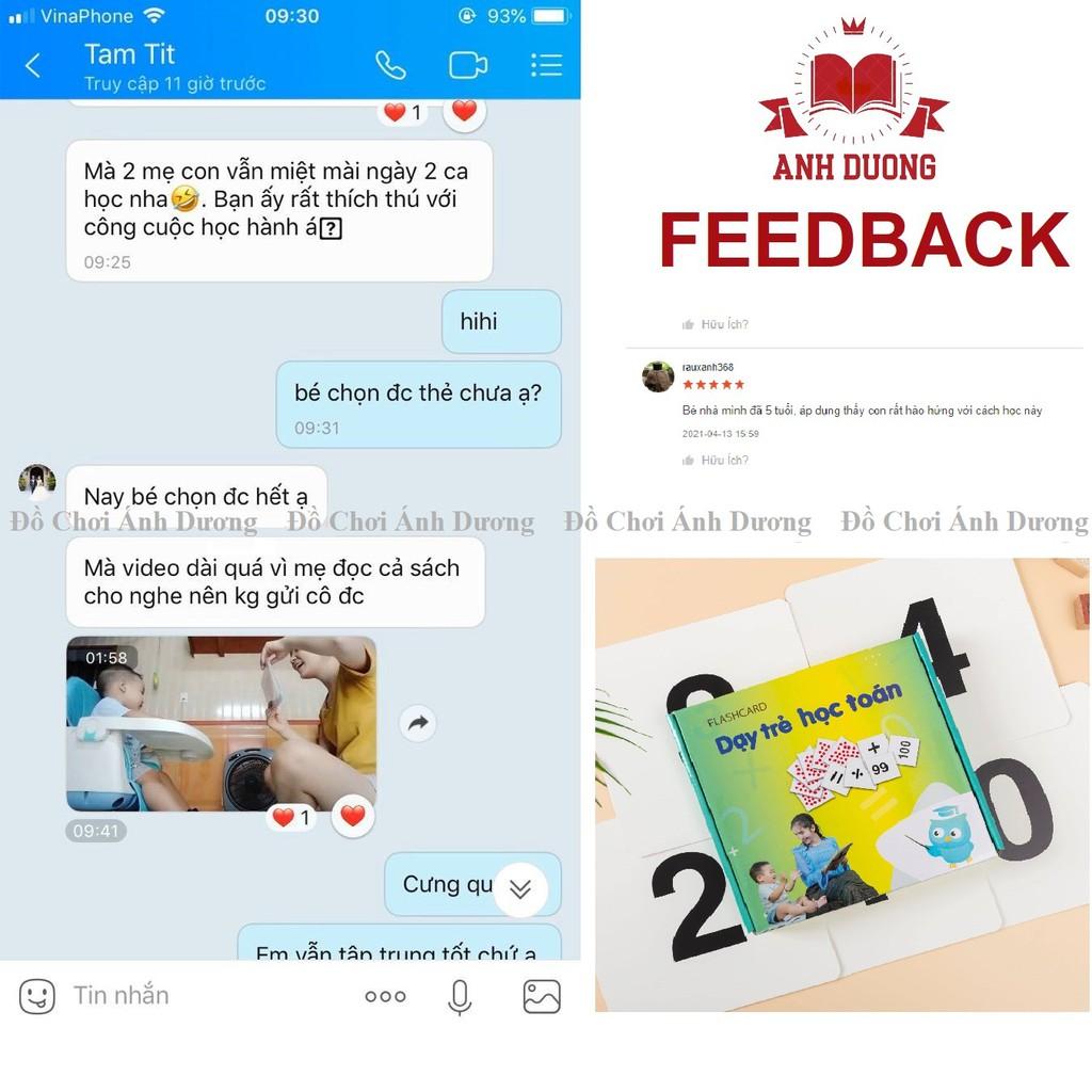 Thẻ flashcard học toán nâng cao ộ 109 thẻ thông minh cho bé theo phương pháp glenn doman