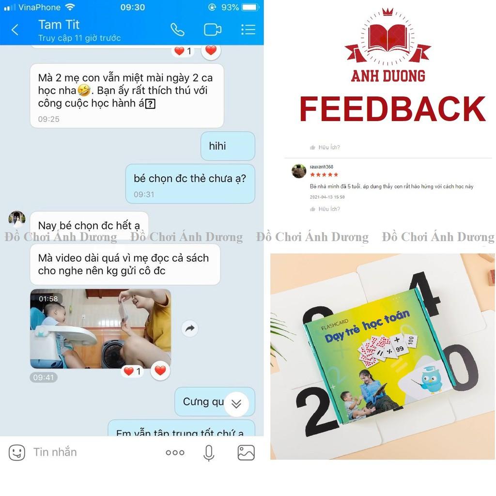 Thẻ flashcard học toán nâng cao ộ 109 thẻ  thông minh cho bé theo phương pháp glenn doman
