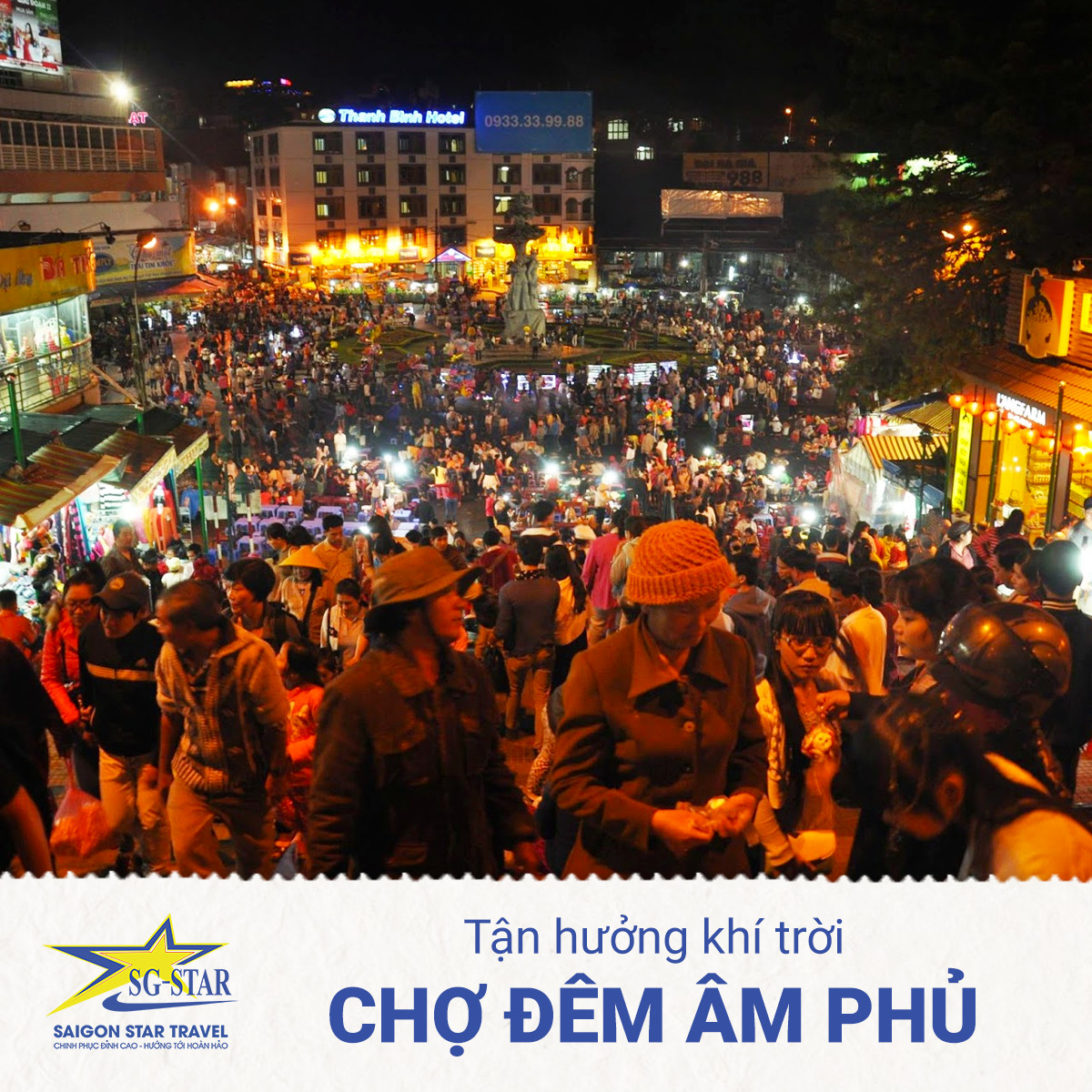 Tour Sài Gòn đi ĐÀ LẠT 3N3Đ - Lang Biang - Vườn Hoa Cẩm Tú Cầu - Nhà Thờ Domain De Marie - Vườn Dâu Tây - Giao Lưu Văn Hóa Cồng Chiêng