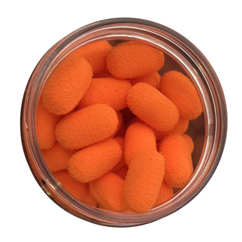 15pcs/Box  Up Boilies Floating Ball Beads Capsule Shape Baits Orange