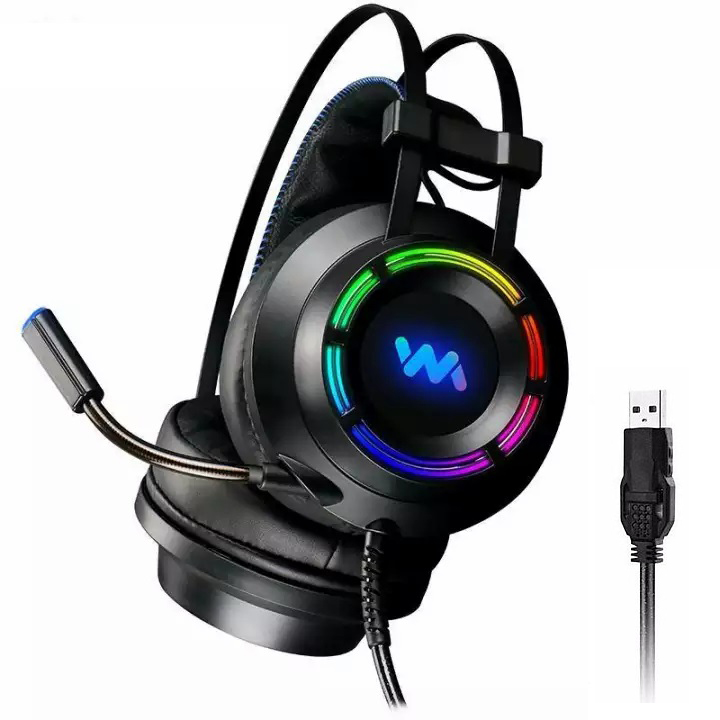 Tai nghe gaming WangMing WM9800S RGB , kết nối cổng USB, âm thanh giả lập 7.1 - Hàng chính hãng