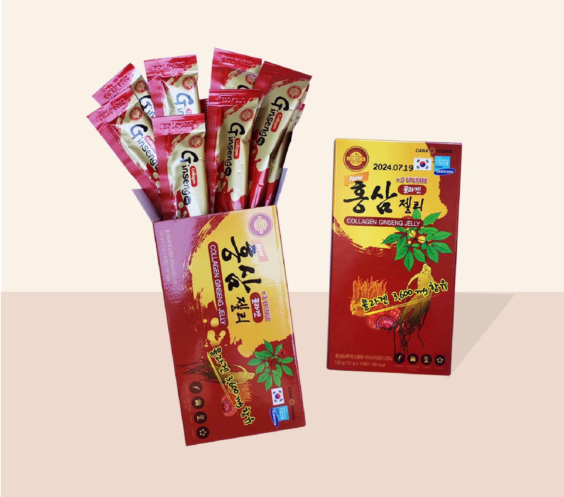 Thạch ăn New Collagen Jelly Cana Young Hàn Quốc hỗ trợ trẻ hóa da và tăng cường hệ miễn dịch (hộp 10 gói