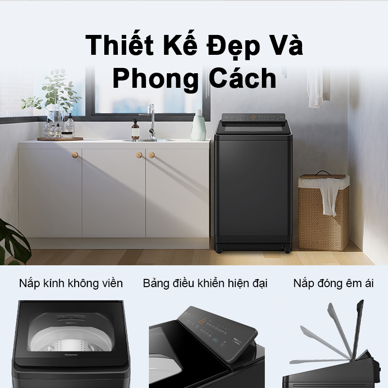 Máy Giặt Cửa Trên Panasonic 13,5kg NA-FD135X3BV - Giặt Hiệu Quả với Active Foam - Giặt Tối Ưu với TD Inverter - Hàng chính hãng