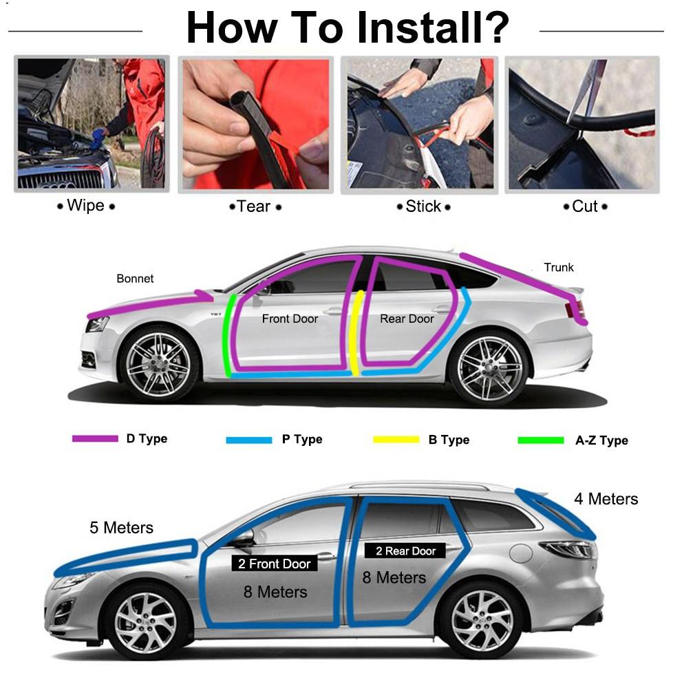 100m cuộn cao su chữ z, gioăng z chuyên dụng dán khe hở bản lề cửa xe hơi,dán cách âm khe hở chân cửa