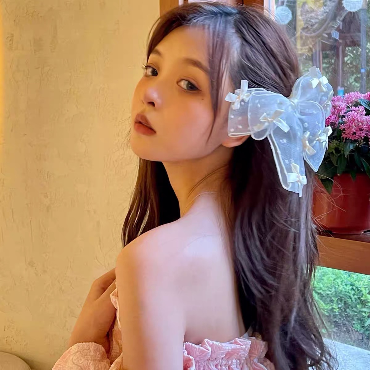 Kẹp tóc nơ tiểu thư - kẹp tóc nơ ren ullzang hàn quốc mẫu mới hot hit