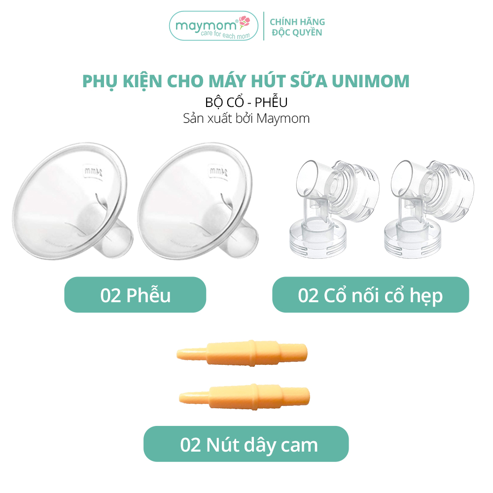 Bộ Phụ Kiện Máy Hút Sữa Unimom Thương Hiệu Maymom, Phễu Hút Sữa Size Từ 10-32mm