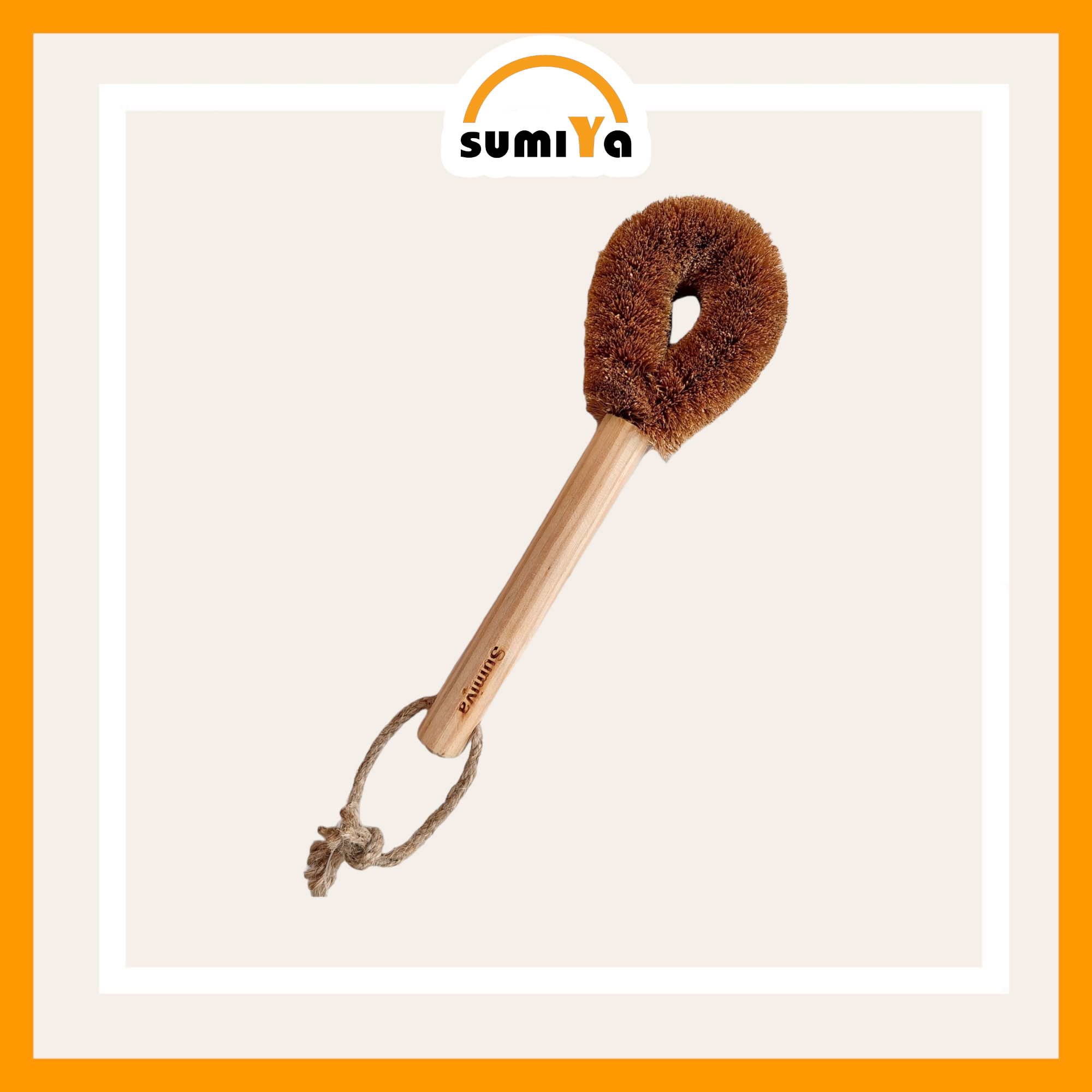 Cọ rửa chén bát xơ dừa cán gỗ, cọ xơ dừa đa năng, cọ rửa chén bằng xơ dừa tự nhiên, cọ tiện dụng