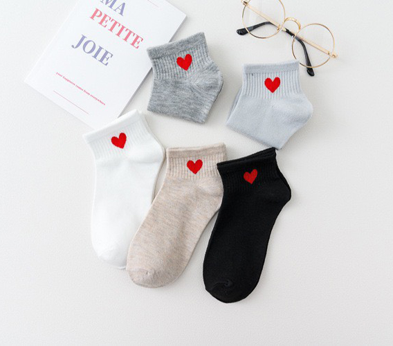 Combo 5 đôi tất vớ trái tim hàn quốc unisex TN07