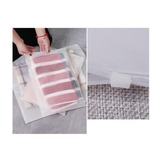 Túi zip dẻo trắng sửa combo 5 size tiện ích du lịch K15 Shalla