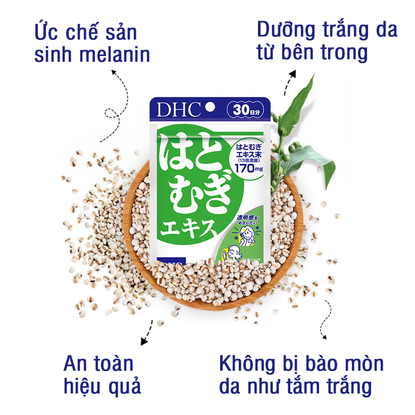 Viên uống trắng da DHC Nhật Bản dưỡng ẩm và làm mịn da thực phẩm chức năng 30 ngày JN-DHC-ADL30