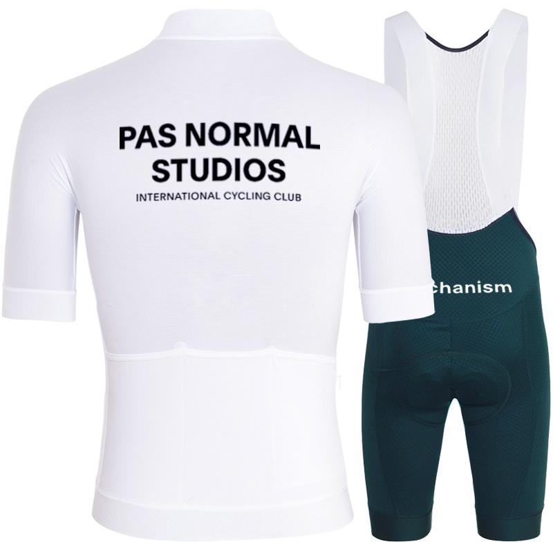 PNS Bộ Dụng Cụ Đi Xe Đạp Maillot Đi Xe Đạp Hombre Bộ Mùa Hè 2023 Trắng Đen Tay Ngắn Bộ Quần Áo Đạp Xe Jersey MTB Quần Áo Nam Color: SET 02-Black Pant Size: M