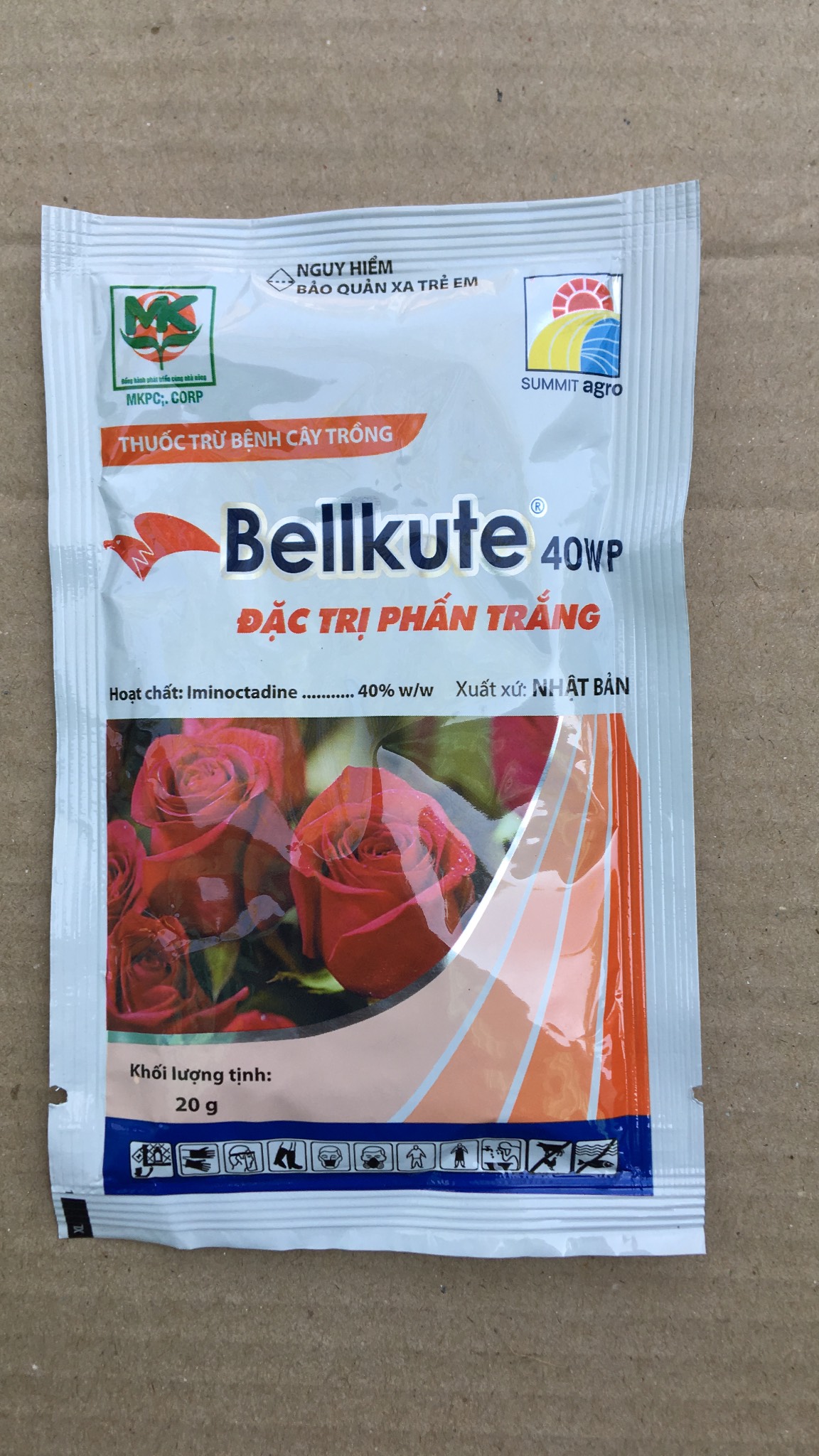 Bellkute 40wp gói 20gr đặc trừ phấn trắng Hoa Hồng &amp; Dưa Bầu Bí