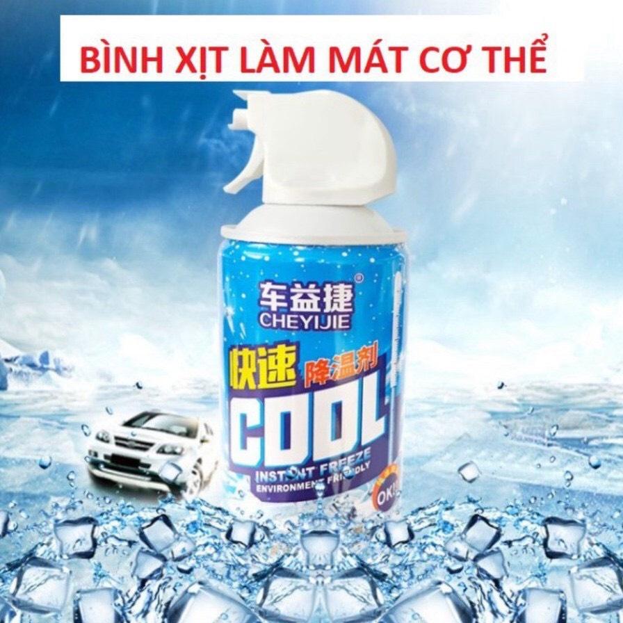 Bình Xịt Lạnh AQ, Bình xịt làm lạnh tức thì ,mát cơ thể làm mát không khí nhanh cho yên xe, ghế ngồi ô tô an