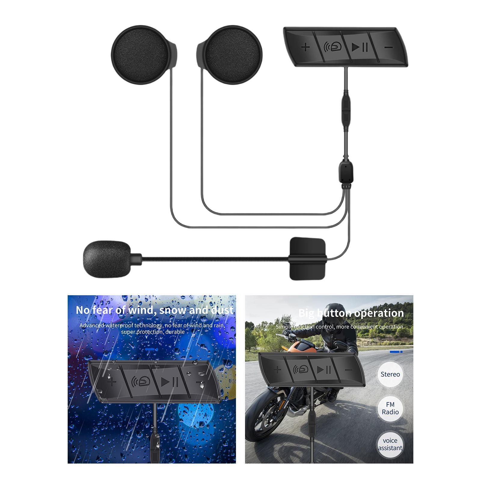 Waterproof Motorcycle Helmet Bluetooth Headset Stereo for Outdoor Sports