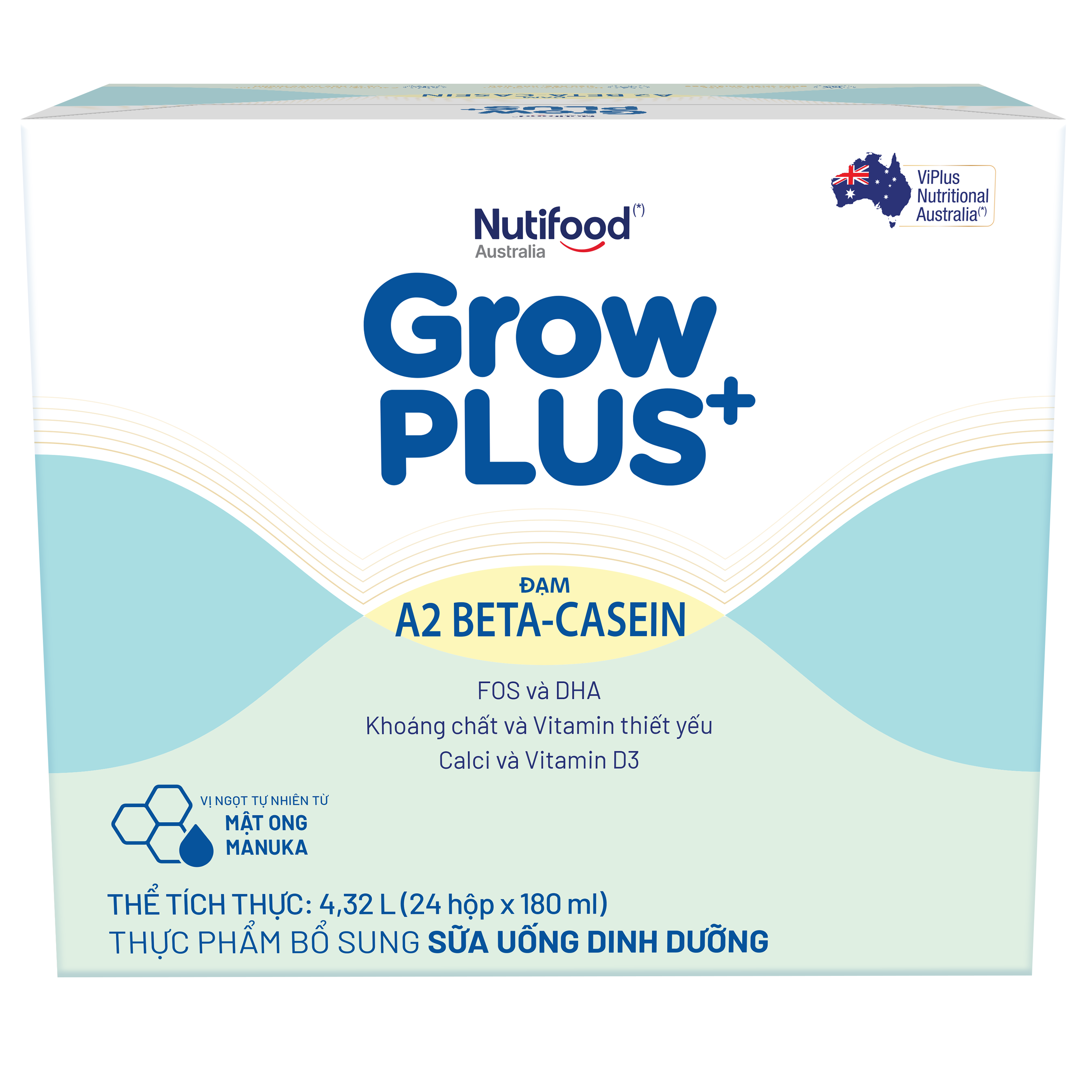 Thùng Sữa uống dinh dưỡng GrowPLUS+ A2 Beta-casein ((24 hộp x 180ml)