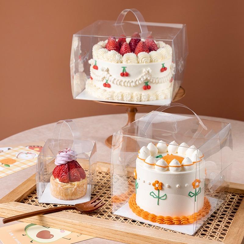 Hộp Bánh Kem Mica Trong Suốt 4 Inch KT 14*14*14CM - HOPBK4IN