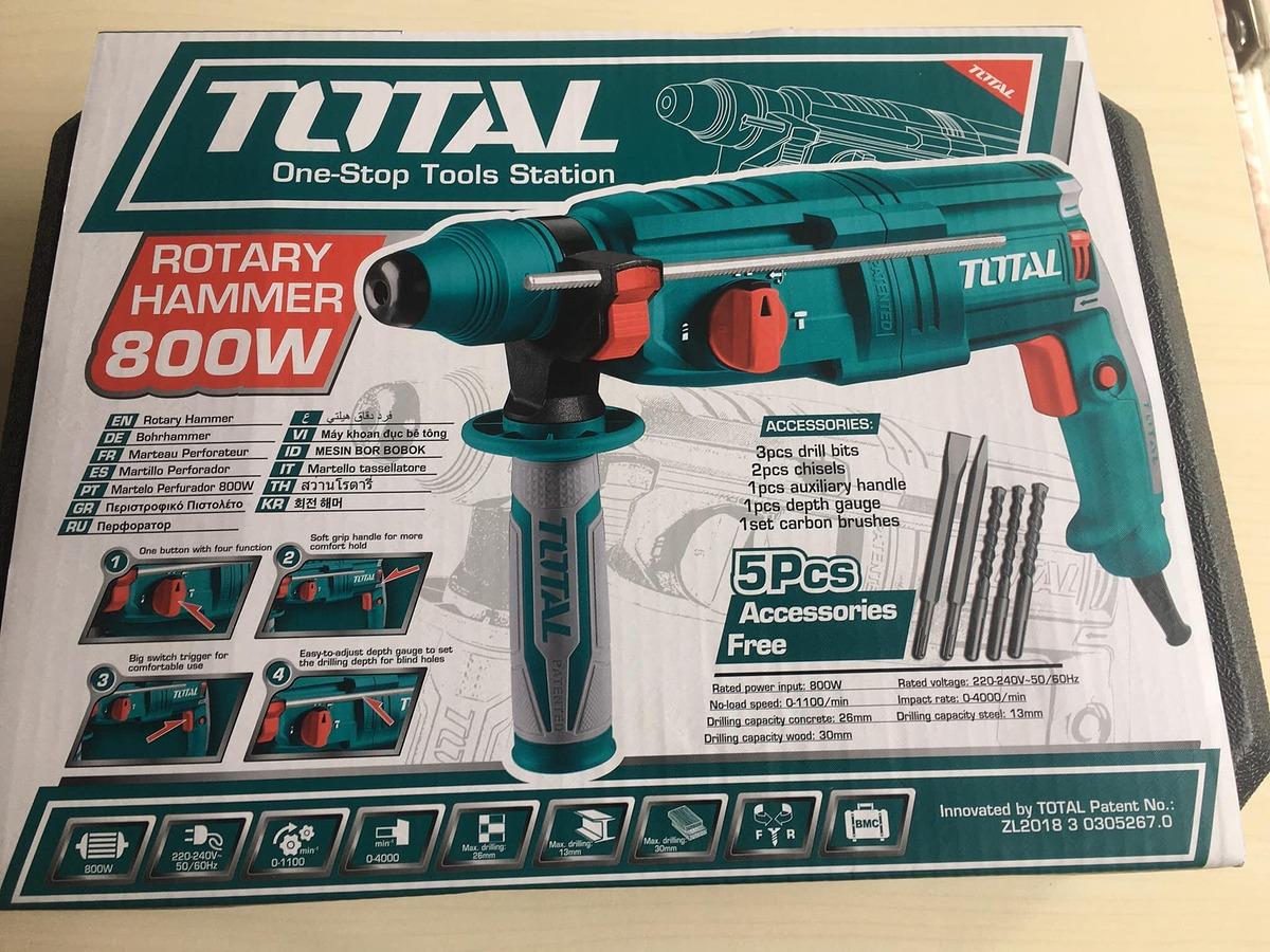 MÁY KHOAN ĐỤC 3 CHỨC NĂNG 26MM 800W TOTAL TH308266 - HÀNG CHÍNH HÃNG