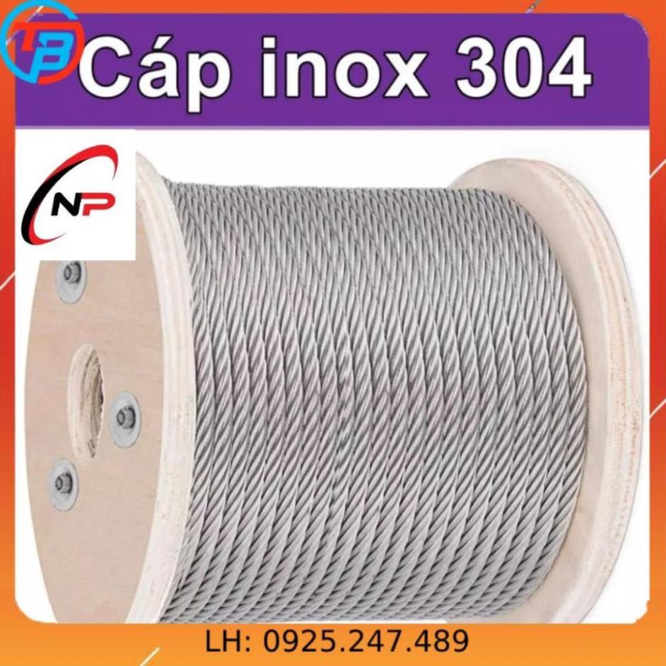 30 Mét cáp INOX 304 4mm chống rỉ sét,ăn mòn cực tốt.Làm dây phơi quần áo,chằng buộc,trang trí nhà cửa....kimkhinhatphat