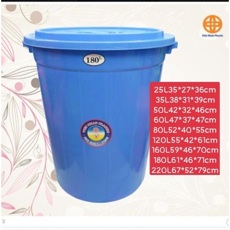 THÙNG NHỰA TRÒN CÓ NẮP ĐẬY CÁC CỠ 25L/35L/50L/60L