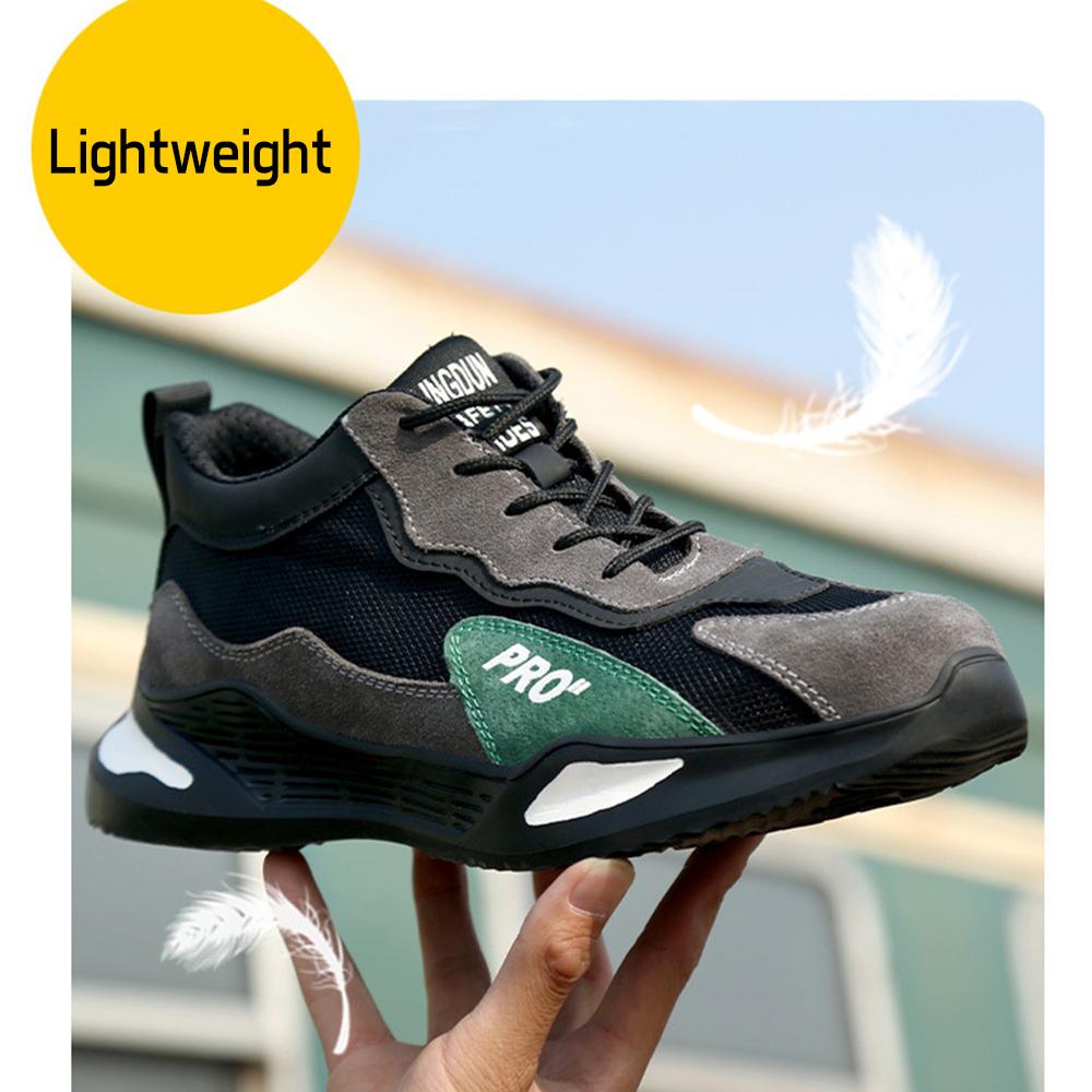 Men Work Shoes Lightweight Breathable Protective Shoes Safety Shoes Sneakers with Steel Caps