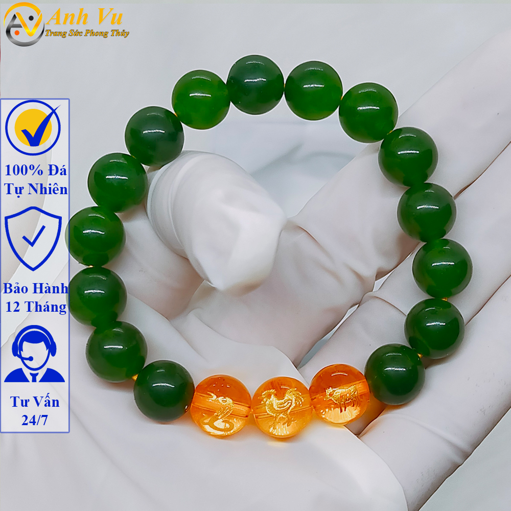 Vòng tam hợp quý nhân tỵ dậu sửu đá mã não - Vòng tay phong thủy cho nữ mệnh hỏa - May mắn tài lộc bình an